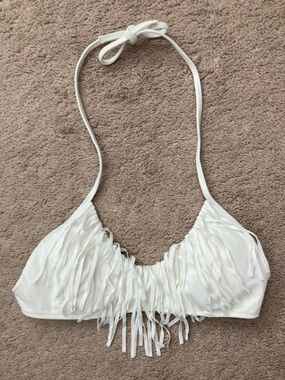 Victoria’s Secret white fringe bikini top size small
